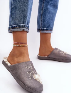 Lesklé dámské pantofle šedé Geraja