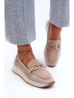 Dámské semišové mokasíny D&A model 21660237 Beige - S.Barski