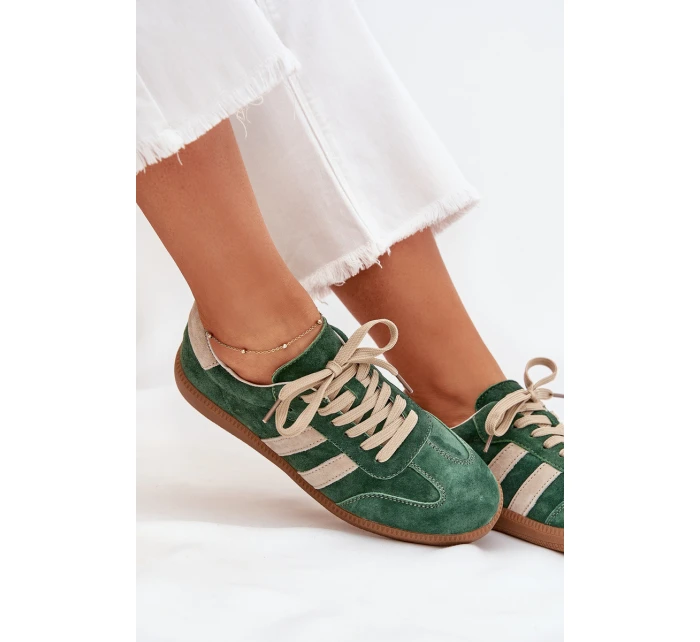 Dámské semišové tenisky zelené model 21703524 - Boto Dámské semišové tenisky zelené model 21703524 - Boto