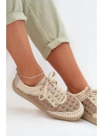 Kožené batohy Dámské polobotky model 22027822 Béžové - D&A