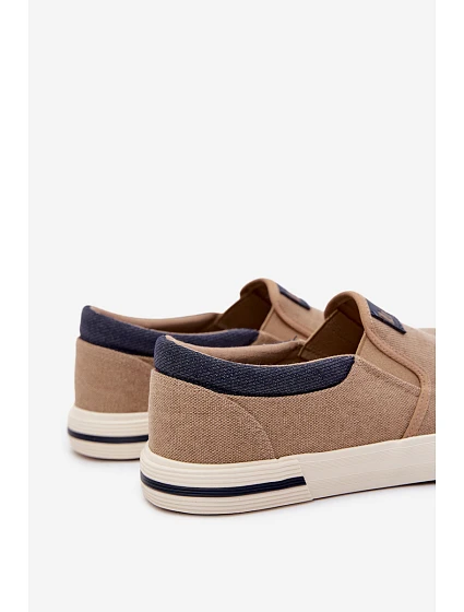 Pánské tenisky Slip On model 22101667 Béžové - Lee Cooper Pánské tenisky Slip On model 22101667 Béžové - Lee Cooper