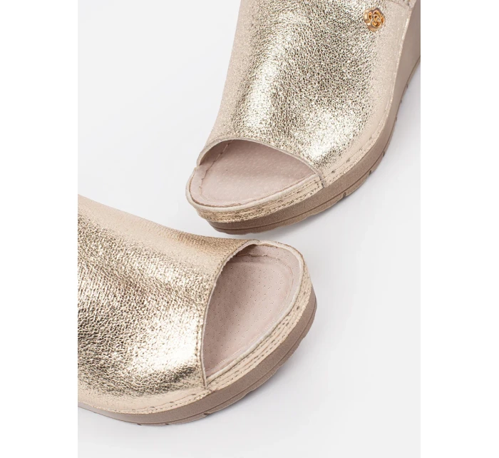 Jedinečné dámské zlaté nazouváky na klínku Jedinečné dámské zlaté nazouváky na klínku