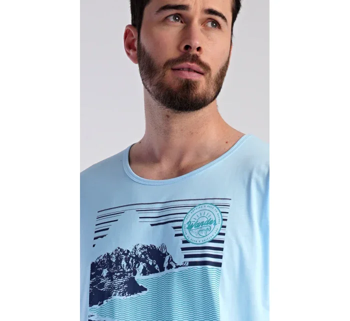 Pánská noční košile s krátkým rukávem model 19903025 - Vienetta MAN Pánská noční košile s krátkým rukávem model 19903025 - Vienetta MAN