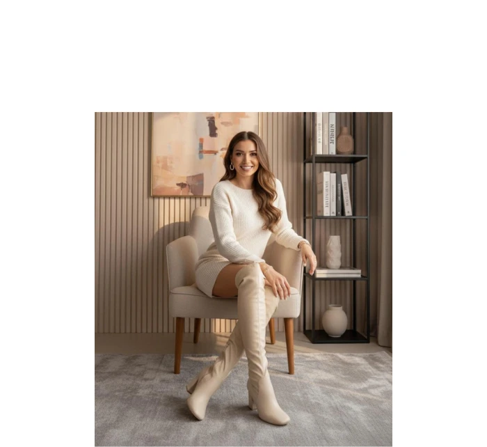 Kozačky na podpatku model 221677 Solea Kozačky na podpatku model 221677 Solea