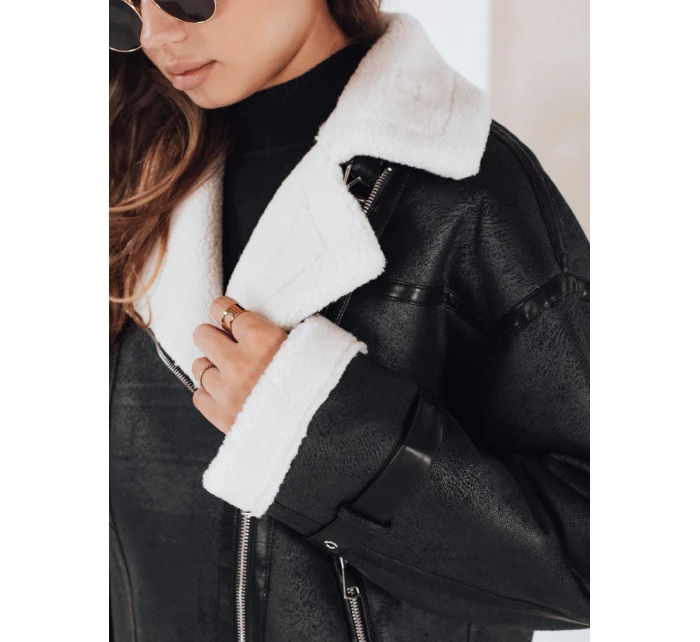 Dámská bunda z ovčí kůže černá FashionStreet TY5125