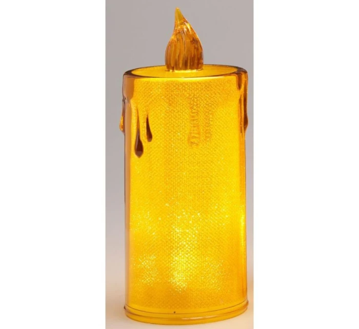 DEKORATIVNÍ SVÍČKA 8 CM JANTAROVÁ TEPLÁ BÍLÁ 1 LED