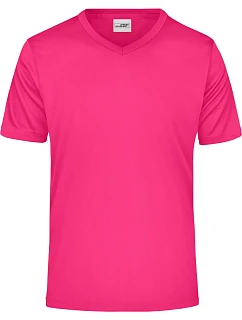 Daiber JN 736 Pánské sportovní tričko s výstřihem do V 02.0736 pink