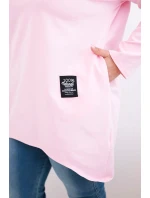 Dámská halenka Plus Size s prodlouženým zadním dílem a dlouhým rukávem bonbónově růžová Dámská halenka Plus Size s prodlouženým zadním dílem a dlouhým rukávem bonbónově růžová