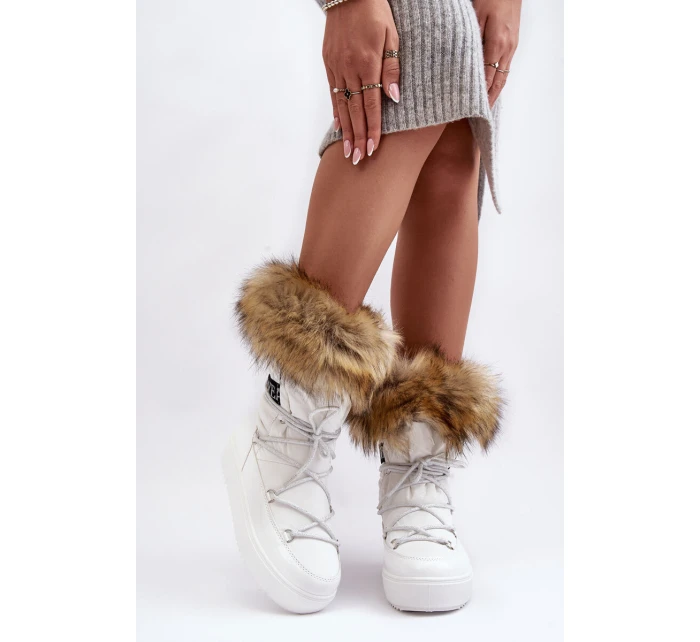 Dámské šněrovací boty bílé model 21635480 - Boto Dámské šněrovací boty bílé model 21635480 - Boto