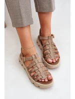 Kožené dámské sandály Zazoo model 21682190 béžové - Boto Kožené dámské sandály Zazoo model 21682190 béžové - Boto