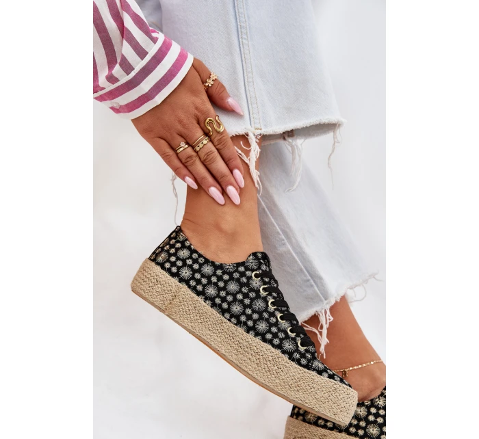 Vzory tenisky dámské na platformě s pletením model 21694043 černé - Lee Cooper