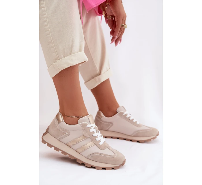 Semišové dámské tenisky na platformě S.Barski LR61-7097 tmavě béžové Semišové dámské tenisky na platformě S.Barski LR61-7097 tmavě béžové