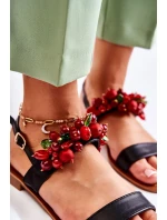 Módní sandály s korálky Černá Hally Módní sandály s korálky Černá Hally