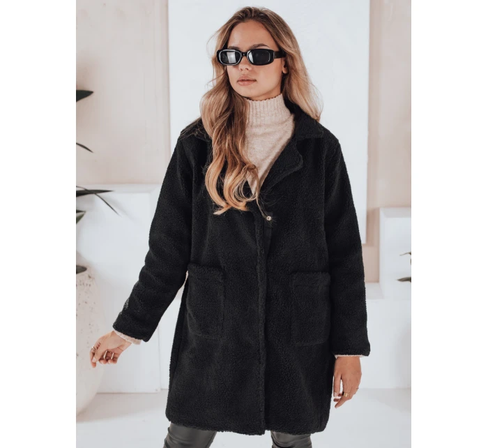 Dámský plyšový kožich černý FashionStreet NY0756