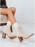 Dámské semišové béžové kozačky FashionStreet ZY1248