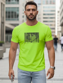 Pánské tričko FashionStreet s potiskem v limetkově zelené barvě NX5014R