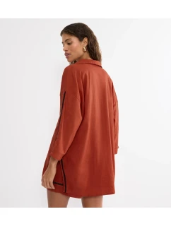 Summer Wear Boyfriend Shirt 01 - HAUTE ORANGE - TRIUMPH HAUTE ORANGE - TRIUMPH