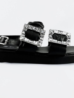Černé dámské sandály se zirkony model 17360264 - Mix Feel