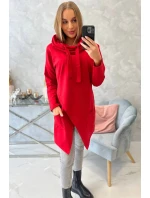 Červená tunika nadměrné velikosti s model 18743732 přední částí - K-Fashion Červená tunika nadměrné velikosti s model 18743732 přední částí - K-Fashion