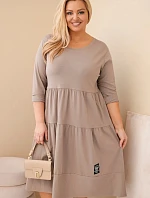Dámská bavlněná sukni Plus Size s volány a ohrnutým rukávem fango