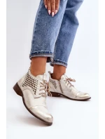 model 21646171 Nízké Kozačky Kožené Dámské Stříbrné - Zazoo