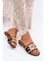 Dámské Pantofle Na Plochém Podpatku Černé model 21702279 - Boto Dámské Pantofle Na Plochém Podpatku Černé model 21702279 - Boto