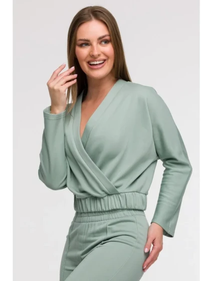 B292 Zavinovací mikina - mátová