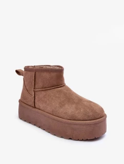 Kůže Sněhové Boty Na Platformě Tmavě Hnědé Corcoran