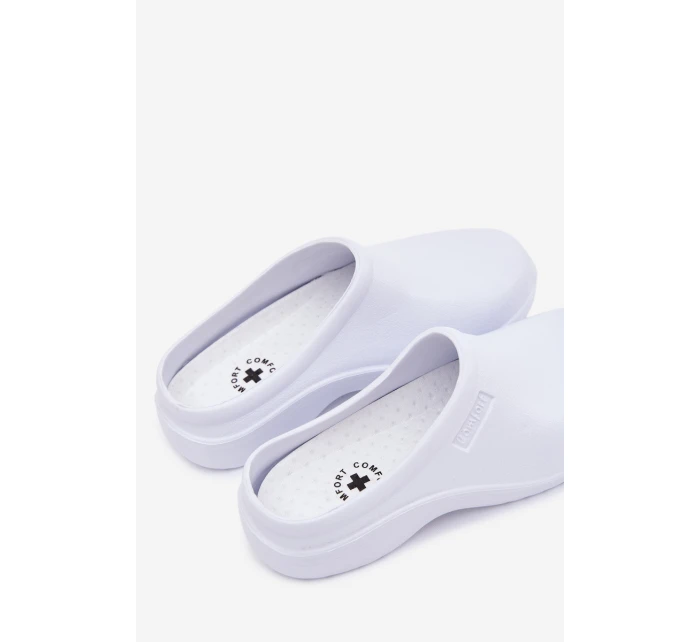 Pánské pěnové pantofle typu dřeváky – bílé