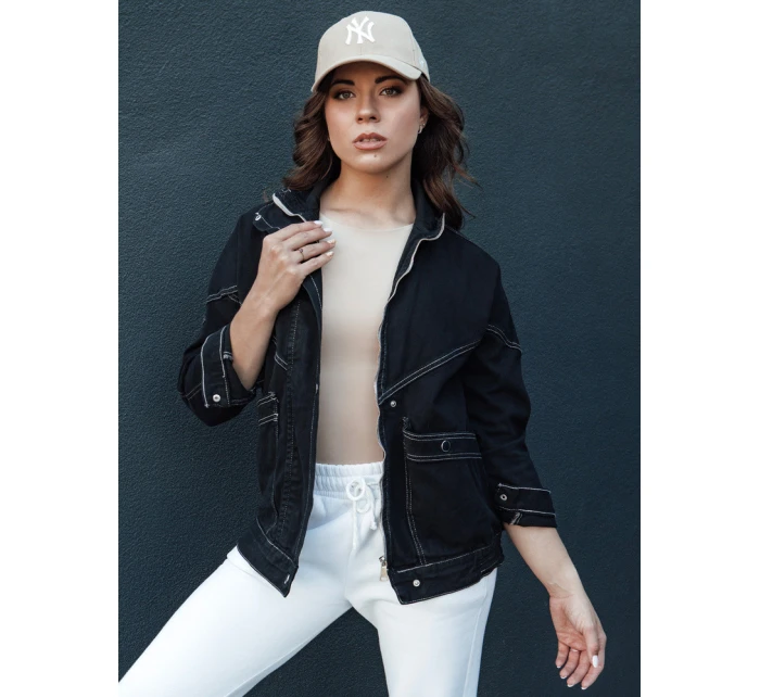 Dámská přechodná džínová bunda BERENICES černá FashionStreet TY4410