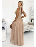 362-6 JUSTINE Dlouhé šaty s výstřihem a kosticemi - BEACH 362-6 JUSTINE Dlouhé šaty s výstřihem a kosticemi - BEACH