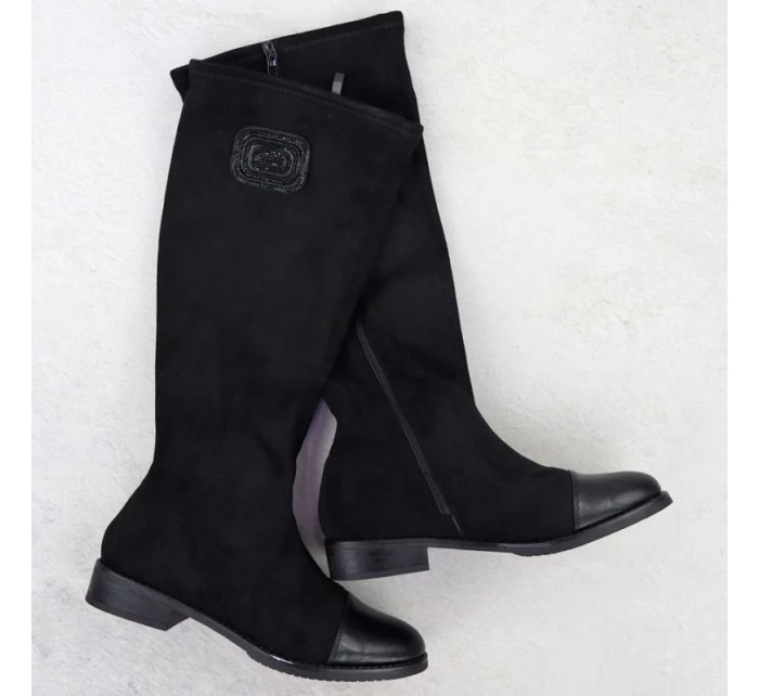 Dámské černé semišové kozačky M.Daszynski model 21905429 - M. Daszyński