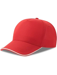 Atlantis Headwear Recy Five Piping 5 panelová sandwich kšiltovka 33.0282 red/white