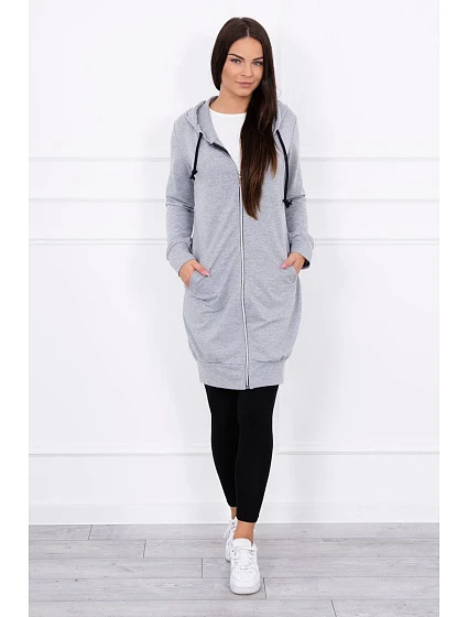 model 18742560 bunda s kapucí šedá melange - K-Fashion