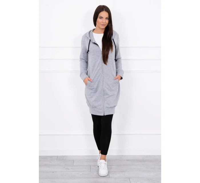 Šatová bunda s kapucí šedá melange Šatová bunda s kapucí šedá melange