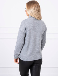 model 18745450 svetr s rolákem šedý - K-Fashion