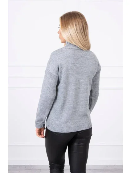 Poloviční svetr s rolákem šedý