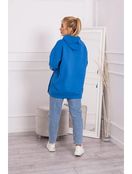 Zateplená mikina s chrpově modrými model 18749024 - K-Fashion