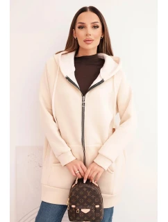 Dámská mikina s kapucí a model 21780819 béžová - K-Fashion