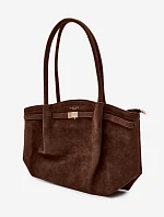 Shopper kabelka z eko semiše čokoládová Elleea