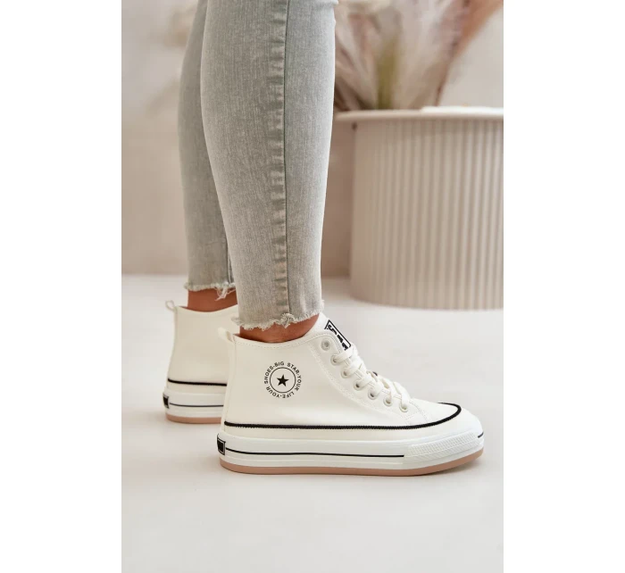 Zateplené Dámské Tenisky Na Platformě Eko Kůže Big Star Bílé