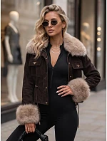 Dámská zimní bunda s kožešinou, hnědá, FashionStreet TY5704 Dámská zimní bunda s kožešinou, hnědá, FashionStreet TY5704