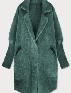 Vlněný přehoz přes oblečení typu "alpaka" ve smaragdové barvě (7108)