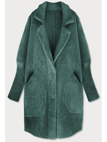 Vlněný přehoz přes oblečení typu "alpaka" ve smaragdové barvě (7108)