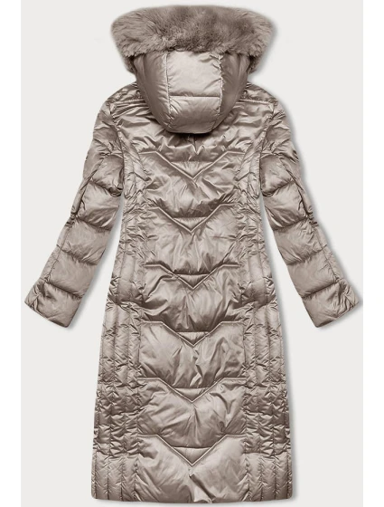 Vypasovaná dlouhá zimní bunda v barvě cappuccino model 21246713 - S'WEST