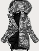 Dámská bunda s odepínací kapucí šedá (B8086-70)