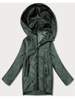 Lekka kurtka damska pikowana z kapturem Goodlookin khaki (B8588-11)