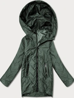 Lekka kurtka damska pikowana z kapturem Goodlookin khaki (B8588-11)