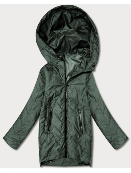 Lekka kurtka damska pikowana z kapturem Goodlookin khaki (B8588-11)