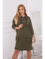 Kaki šaty s kapucí Kaki šaty s kapucí
